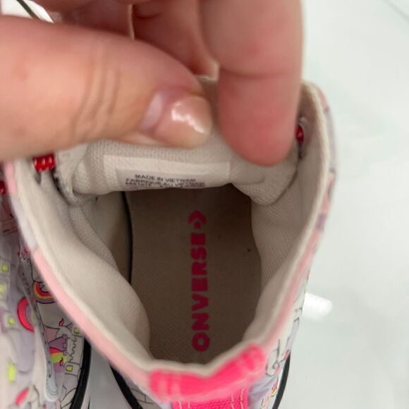 Converse Chuck Taylor Hi Top Sneakers Junior Kids 13 Unicorn Shoes Lace Up Girls - Picture 10 of 13